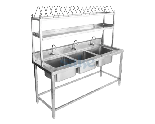 Stainless Steel 3 Tap Wash Sink
